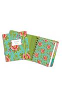 Address Book Pink Flower on Cyan