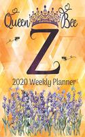 2020 Weekly Planner - Monogram Queen Bee Initial 