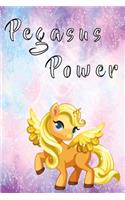 Pegasus power notebook: Notebook graph paper 120 pages 6x9 perfect as math book, sketchbook, workbook and diary Angelically Pony with stars