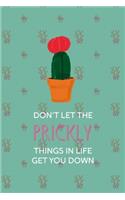Don't Let The Prickly Things In Life Get You Down: Cactus Notebook Journal Composition Blank Lined Diary Notepad 120 Pages Paperback (Green)