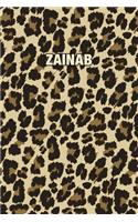 Zainab: Personalized Notebook - Leopard Print Notebook (Animal Pattern). Blank College Ruled (Lined) Journal for Notes, Journaling, Diary Writing. Wildlife 