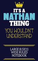 It's A Nathan Thing You Wouldn't Understand Large (8.5x11) Wide Ruled Notebook: A cute book to write in for any book lovers, doodle writers and budding authors!