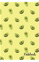 Notebook: Avocado Pattern College Ruled Journal for Taking Notes Journaling School or Work