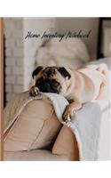 Pug on Blanket and Couch: Home Inventory Notebook