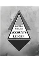 Cash & Single Accounts Ledger: Black/Grey - Accounts Bookkeeping Log Book for Small Business or Self-Employed(7 Accounts Ledger - Diamond)
