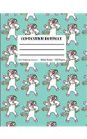Composition Notebook Mint Dabbing Unicorn