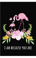 I Am Because You Are: Beautiful Novelty Mother's Day Gift Notebook: Mom Appreciation Journal Cute Floral Pink Flamingo