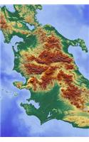 Full Color Physical Map of Fuji and the Other Mountains of Japan Journal