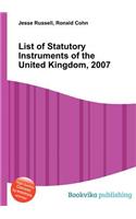 List of Statutory Instruments of the United Kingdom, 2007