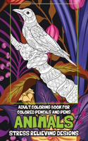 Adult Coloring Book for Colored Pencils and Pens - Animals - Stress Relieving Designs