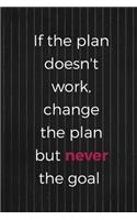 If The Plan Doesn't Work, Change The Plan But Never The Goal: Blank Lined Notebook ( Acting ) Stripes
