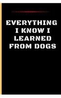 Everything I Know I Learned from Dogs: Funny Dog Quote Dot Grid Journal / Notebook to write in 120 Pages (6 X 9)
