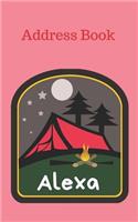 Alexa: Personalized Address Book for Girls who Love Camping and Summer Camp