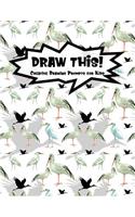 Draw This!: 100 Drawing Prompts for Kids - Watercolor Crane - Version 3(133 Kiddo Prompt)