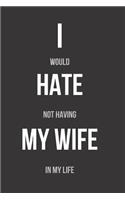 I Would Hate Not Having My Wife in My Life