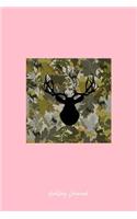 Hunting Journal: Lined Journal - Hunting Deer Camouflage Hunter Gift - Pink Ruled Diary, Prayer, Gratitude, Writing, Travel, Notebook For Men Women - 6x9 120 pages