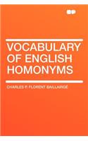 Vocabulary of English Homonyms