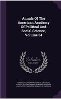 Annals of the American Academy of Political and Social Science, Volume 54