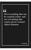Not everything that can be counted counts and not everything that counts can be counted Albert Einstein