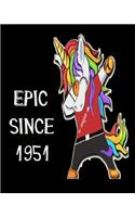 Epic Since 1951: Dabbing Unicorn Boy Man 2020 Monthly Planner Dated Journal 8" x 10" 110 pages