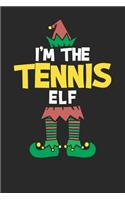 Notebook: Christmas Tennis Elf 6x9 Dot Grid 120 Pages
