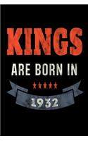 Kings Are Born In 1932: Food Meal Planner Undated Journal For Men Boys