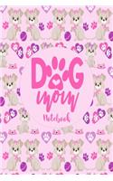Dog Mom - Notebook: Cute Notebook Puppy Dog Themed Gifts For Women - 6" x 9" 110 Blank Lined College Ruled Paper