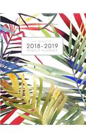 2018-2019 16 Month Weekly Planner: Tropical Flowers Daily and Monthly Academic Planner Yearly Schedule Journal Agenda (September 2018 - December 2019)
