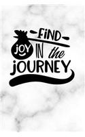 Find Joy in the Journey: Inspirational Marble Cover Notebook Journal for Girls Women College Ruled Blank Lined (6 X 9) Small Composition Book Planner Diary Softback Cover