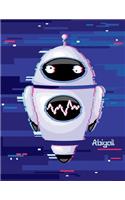 Abigail: Personalized Discreet Internet Website Password Journal or Organizer, Cute Robot Themed Birthday, Christmas, Best Friend Gifts for Kids, Teens, Girls, Women, Mom, Daughter, Sister, Grandma, Large Print Book, Size 8 1/2 X 11