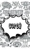 Corey: Personalized Doodle Journal, Notebook Diary Features 120 Pages of Lined Paper Featuring 120 Pages 6x9