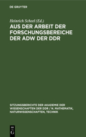 Aus Der Arbeit Der Forschungsbereiche Der Adw Der DDR