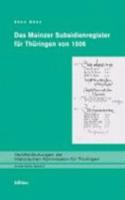 Das Mainzer Subsidienregister Fur Thuringen Von 1506