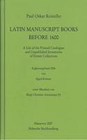 Latin Manuscript Books Before 1600