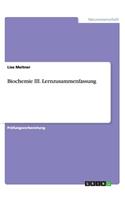 Biochemie III. Lernzusammenfassung