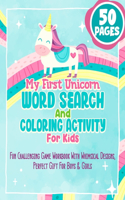 My First Unicorn Word Search And Coloring Activity For Kids
