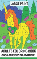Large Print Adult Coloring Book Color By Number