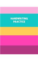 Handwriting Practice: Cute Notebook in Turquoise and Aqua with Dotted Midline Pages for Kids in PreK to 3rd Grade