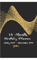 18-Month Monthly Planner July 2019 - December 2020 Glitter