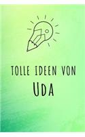 Tolle Ideen von Uda: Liniertes Notizbuch für deinen Vornamen