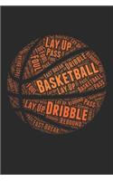 Basketball Notebook: 6x9inch Basketball Wordart Playbook blank College-ruled