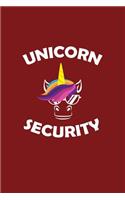 Unicorn Security: Lined Journal - Unicorn Security Cool Funny Unicorn Lover Dad Girl Gift - Red Ruled Diary, Prayer, Gratitude, Writing, Travel, Notebook For Men Wome