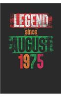 Legend Since August 1975: Dotted Bullet Notebook - 44th Birthday Gift or 44th Anniversary Gift Idea