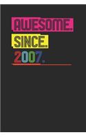 Awesome Since 2007: Graph Paper Notebook (6 x 9 - 120 pages) Birthday Years Themed Notebook for Daily Journal, Diary, and Gift