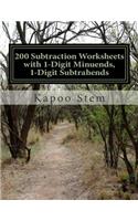 200 Subtraction Worksheets with 1-Digit Minuends, 1-Digit Subtrahends