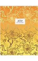 Dot Grid Journal - Dotted Notebook, 8.5 x 11: Floral Softcover, Orange(Flower Journal)