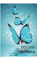 Dot Grid Notebook: Blue Butterfly: 110 Dot Grid Pages, 7 X 10