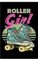 Roller Girl: 70s 80s Vintage Design Retro Roller Girl Skater Girl Lined Notebook Journal Diary 6x9