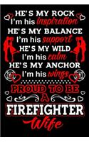 He's my rock I'm his inspiration He's my balance I'm his support He's my wild I'm his calm He's my Anchor I'm his wings Proud to be A Firefighter Wife