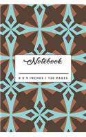 Notebook: Geometric pattern In warm earthy tones lined Paperback Notebook.
